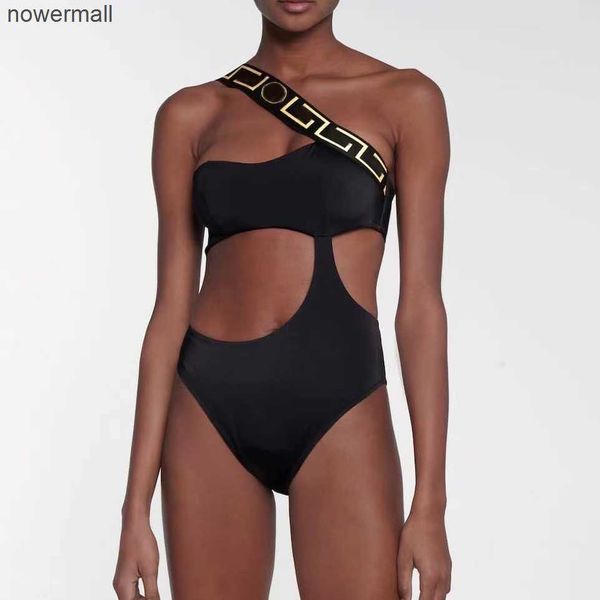 

2022ss halter swim suit designer brand womens bikini solid with lovingfashion shophollow monokini black bathing suit padded swimming sexy, White;black