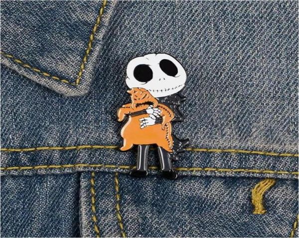

pins brooches skl ghost vintage cute small funny enamel pins for women demin shirt decor brooch pin metal kawaii badge fashion jew4371402, Gray