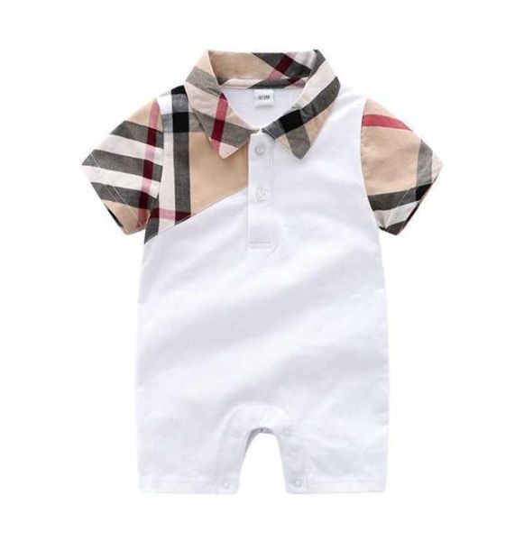 

kids designer clothes girls boys short sleeve plaid romper 100 cotton infant clothing baby infant girl boy clothes9212329, Blue