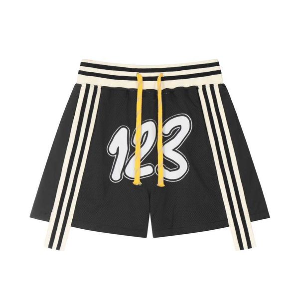 

80% off factory outlet online correct american high street rr-123 mesh stripe ribbon splicing quick drying breathable sports and shorts, White;black