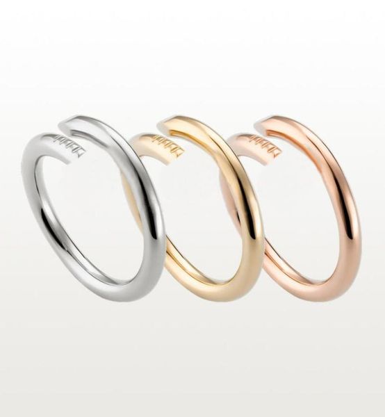 

designer nail ring luxury jewelry midi love just a rings for women titanium steel alloy goldplated process fashion accessories ne8297485, Silver