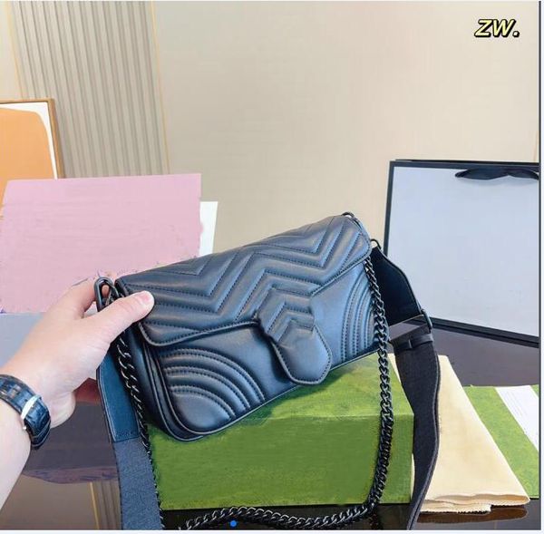

luxury designer new style marmont vshoulder bags women black chain cross body bag pu leather handbags purse female messenger tote bag rt56rf