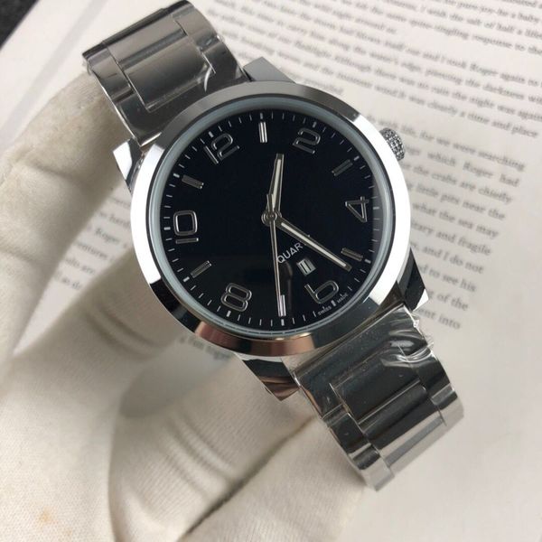 

wristwatches for men 2023 new mens watches three needles quartz watch luxury brand steel and leather belt men fashion mon europe designer wa, Slivery;brown