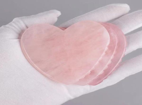 

sawtooth heart shape rose quartz gua sha massage tool natural crystal stone massager for eye face care jade scraper beauty health5821278