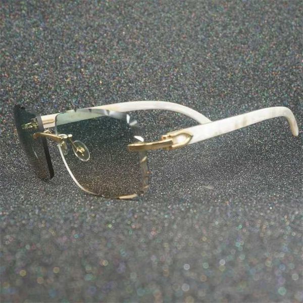 

30% off luxury designer new men's and women's sunglasses 20% off deco men jagged edge vintage white buffalo horn decorative glasse, White;black