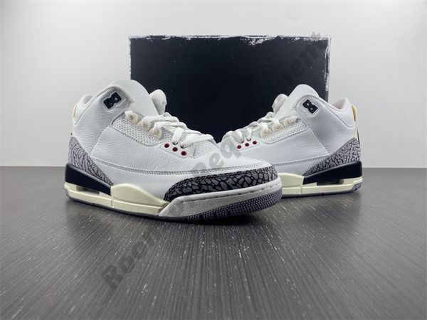 

3s basketball shoes 3 white cement reimagined 23 jumpman summit white fire red black cement grey mens sport sneakers dn3707-100