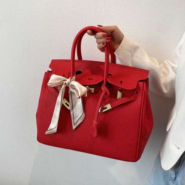 

genuine leather birkin herms bags advanced feeling bag large capacity female 2023 new fashion versatile carry-on cross-body bridal