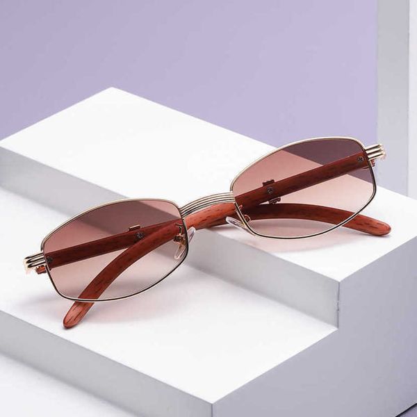

30% off luxury designer new men's and women's sunglasses 20% off anti-blue light circular frame real object pgraphy wood grain fas, White;black
