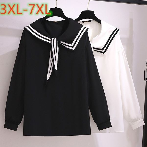 

women's blouses shirts ladies spring autumn plus size women ching large blouse long sleeve loose white chiffon shirt 3xl 4xl 5xl 6xl 7x