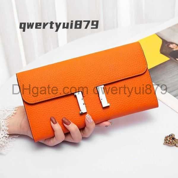 

qwertyui879 luxury designer handbag new fashion clutch bags genuine leather lady light luxury wallet simple student big brand long high-grad, Red;black