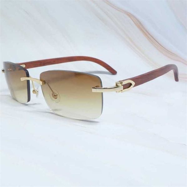 

40% off luxury designer new men's and women's sunglasses 20% off mens rimless wooden fashion summer shades color craved wood sungl, White;black