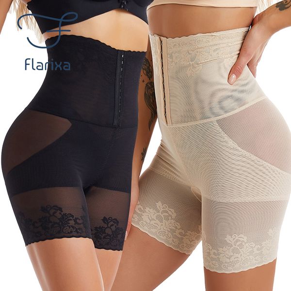 

women's shapers flarixa waist trainer body shaper shorts butt lifter tummy control seamless shapewear high waist postpartum slimming bo, Black;white