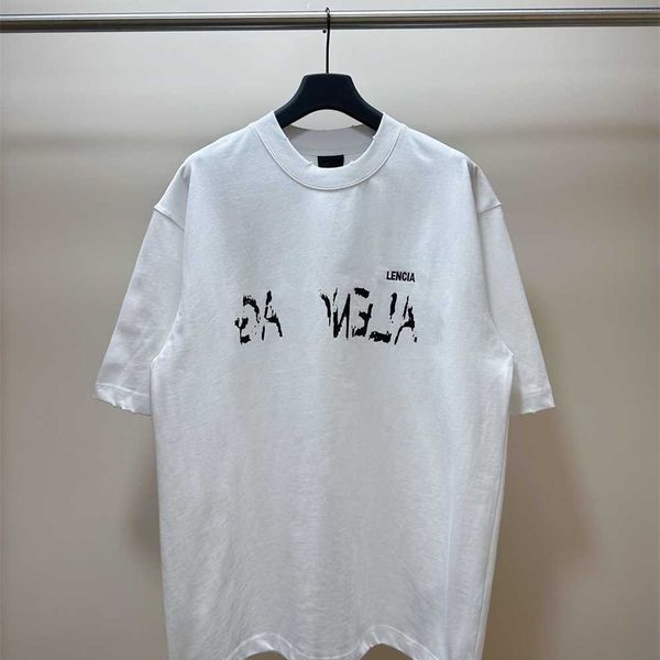 

80% off factory outlet online high edition family letter short sleeve custom woven dyed 310g fabric os loose fit men's and women's, White;black