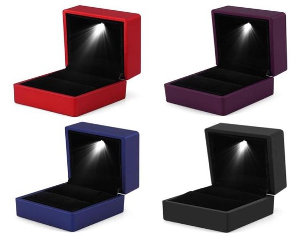 

led lighted jewelry storage case earring ring necklace bracelet gift box led lighted jewelry box case display cny9876483432, Black;white