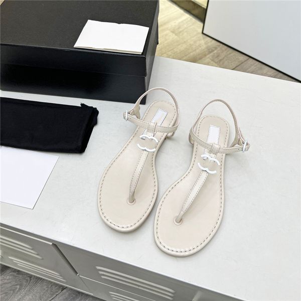 

summer popular women sandals 2023 channel luxury brand business dress wedding party leather high heels casual flat slippers 09-012, Black