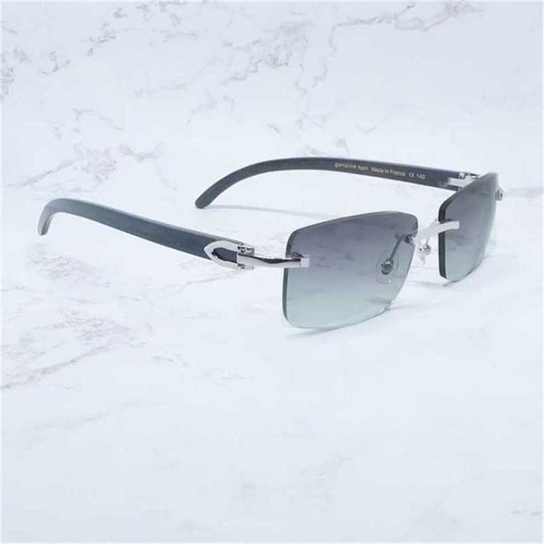 

luxury designer new men's and women's sunglasses 20% off buffalo horn rimless square white black buffs trendy eyewear gafas sol