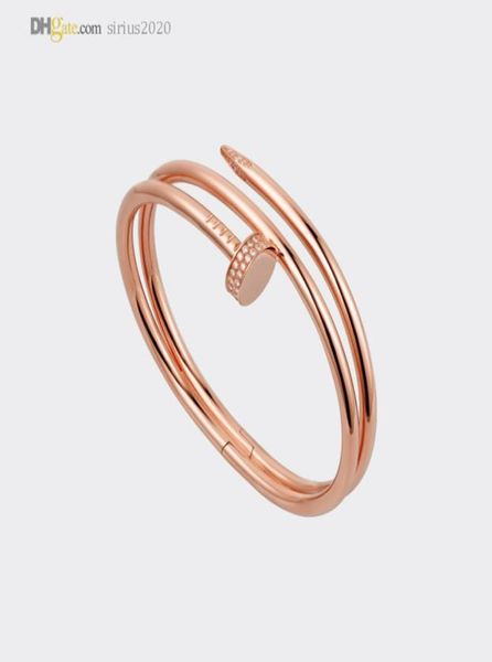 

designer bracelet nail bracelet mens bangle women bracelets diamond 20 rose gold luxury jewelry titanium steel goldplated never 3560849, Black