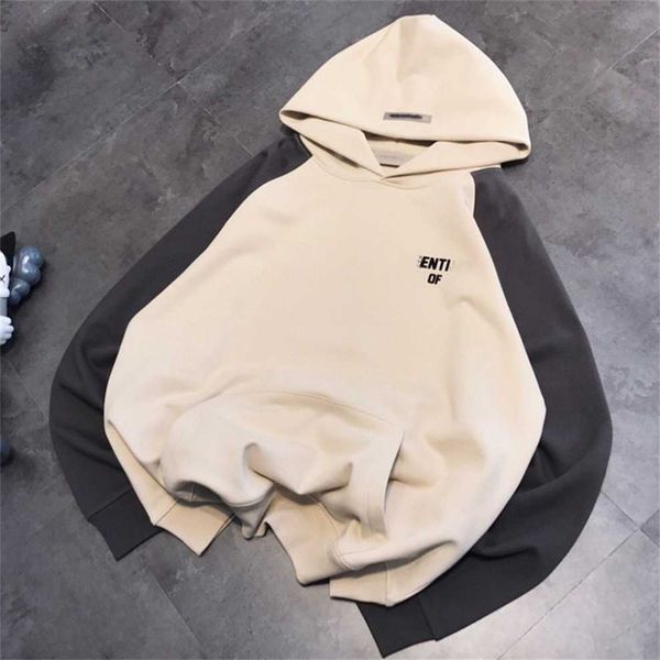 

80% off factory outlet online spring and autumn 23 new korean style fashion couple flocked letter contrast raglan casual hooded sweater men, Black