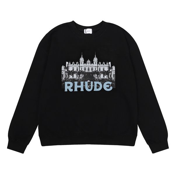 

mens hoodies rhude hoodie men womens designer hoodie letter printed fashion man sweatshirts uality us size s-xl, Black