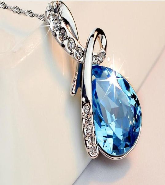 

austria crystal necklaces jewelry fashion women crystal pendant necklace jewellry fit 925 silver necklace pendants mix colors1867130