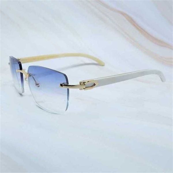 

20% off luxury designer new men's and women's sunglasses 20% off big square brand men women rimless buffalo horn glasses vintage s, White;black