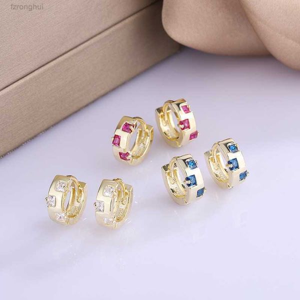 

charm wind earrings color zircon korean style handmade r0r1, Golden