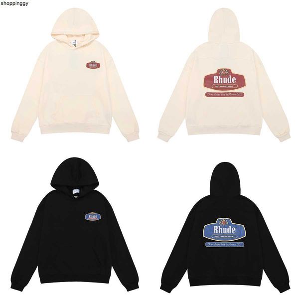 

hoodies sweatshirts rhude oversized black apricot streetwear pullovers tags