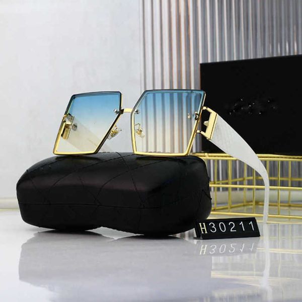 

luxury designer new sunglasses advanced sensitive small fragrant resistant net red tone large frame, White;black