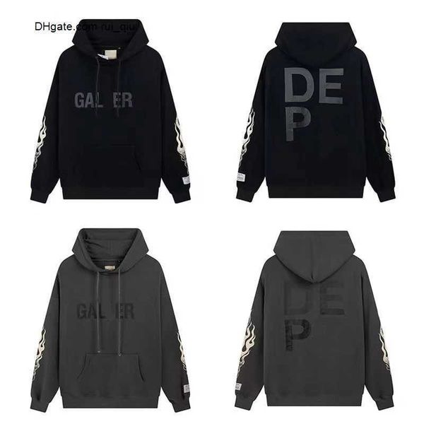 

designer mens galler yes hoodie women hoodies sweatshirts depts high street fashion printed casual loose hooded fleece t-shirt sweaters clo, Black