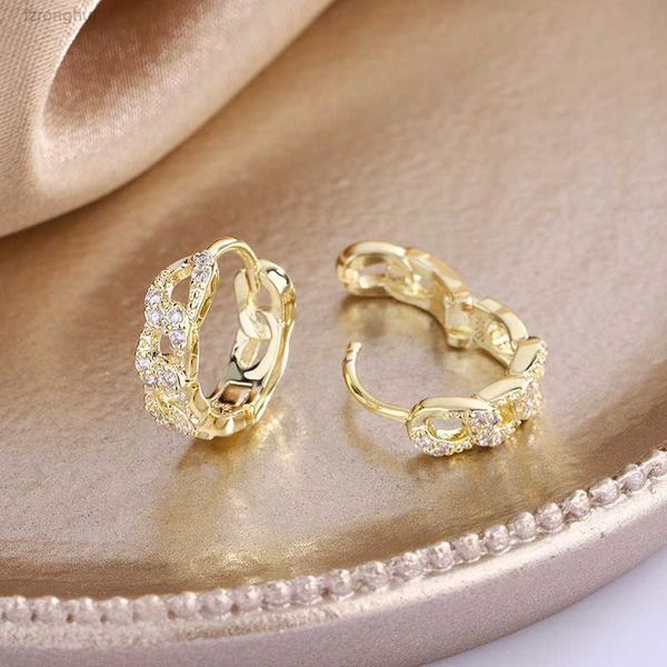 

charm simple style fashion cutout diamond earrings personalized temperament sweet metal female 147m, Golden