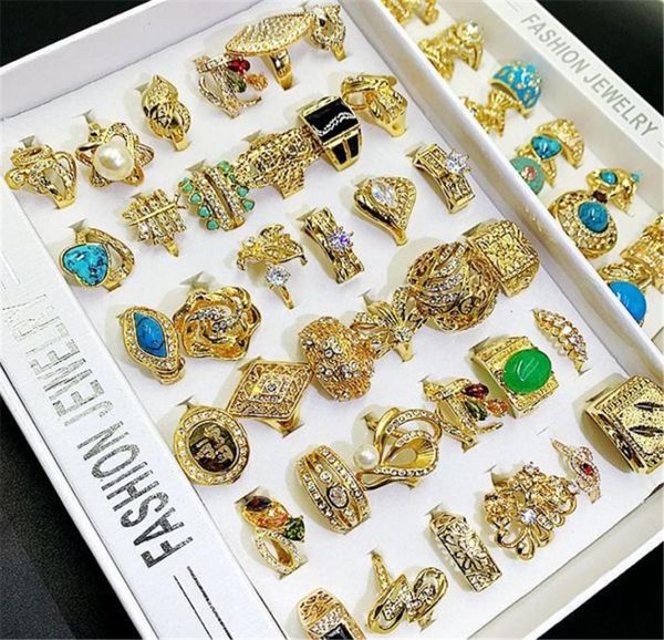 

original 14k gold ring european and american style stalls supply hand decoration whole fashion jewelry low mixed batch5802155, Golden;silver