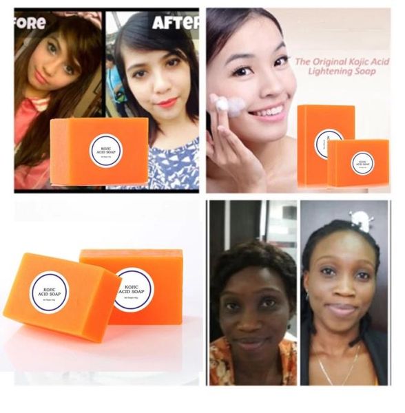 

100g handmade kojic acid whitening soap for dark black skin glycerin brighten face body skins bleaching soap2689218