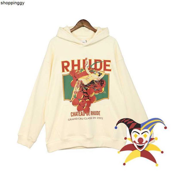 

hoodies sweatshirts rhude digital printing heavy fabric pullovers, Black