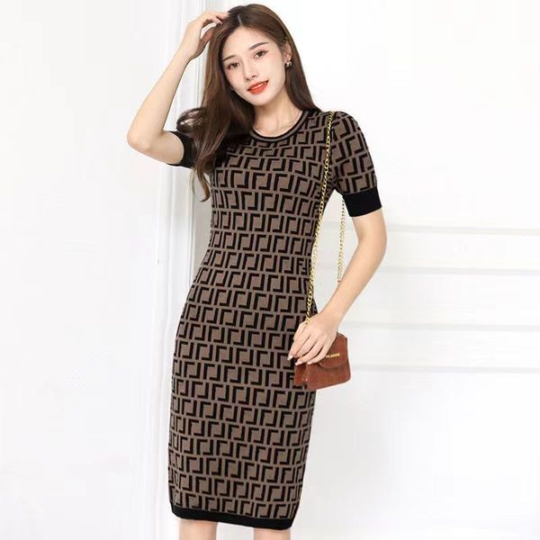

office lady knitted dress luxurywoman casual overalls slim o-neck short sleeve mini dresses for women elegant jacquard plaid fashion, White;black