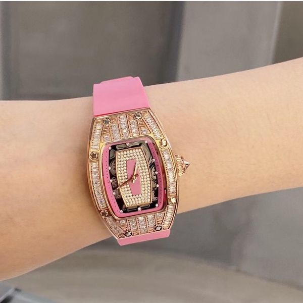 

women's watch, rhinestone, fashionable bucket shape, full of diamond goddess temperament, Slivery;golden