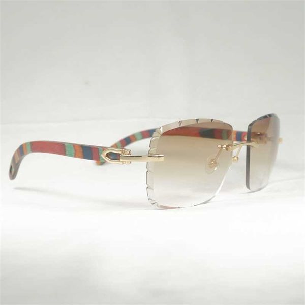 

luxury designer new men's and women's sunglasses 20% off vintage lenses shape oversize men diamond cutting rimless glasses natural, White;black