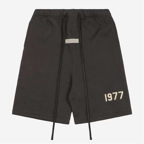 

80% off factory outlet online details page the correct version is full of letter flocked loose shorts for men and women, White;black