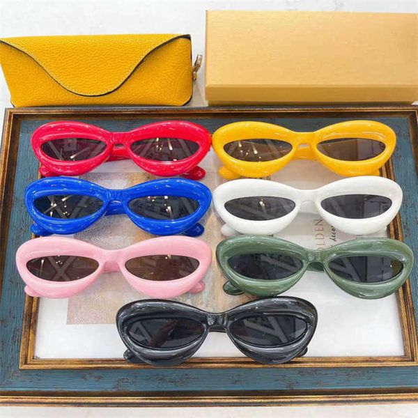

luxury designer sunglasses 20% off luo ins net red with the same personality dudu double lip lw40097, White;black