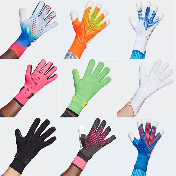 

sports gloves highquality latex soccer goalkeeper gloves antislip thicken football glove finger protection gloves soccer equipment 230325, Black