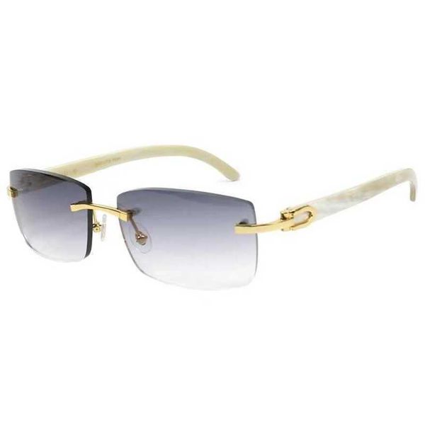 

designer men's and women's beach couple sunglasses 20% off fashion trend black gradient lens frameless can be equipped with myopia, White;black