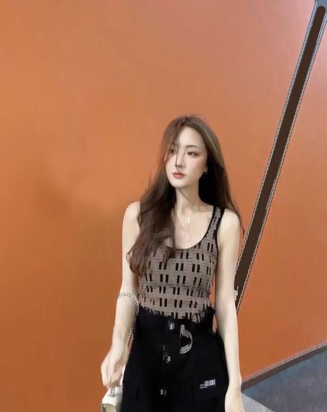 

women's tanks & camis runway banquet women camis tank summer geometric print vest casual u-neck knit tank strap midriff y2k designer ve, White