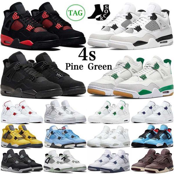 

sb x pine green 4 4s basketball shoes military black cats midnight navy university blue bred sail white oreo cactus jack retro mens trainers