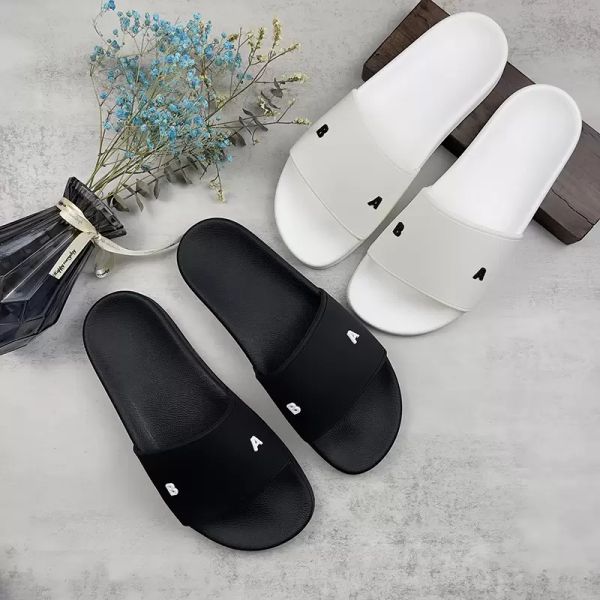 

balencigas balencaigaity 2023 mens womens summer rubber pool slippers sandals beach slide fashion scuffs slipper font indoor shoes, Black