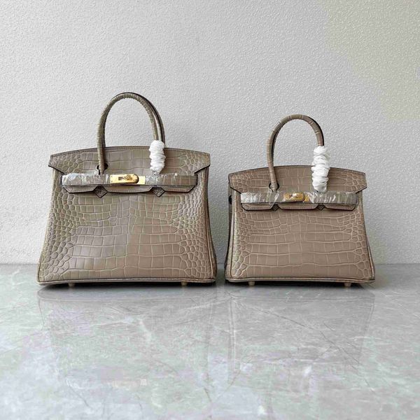 

genuine leather birkin herms bags cowhide embossed bag fashion hand crocodile pattern versatile diagonal