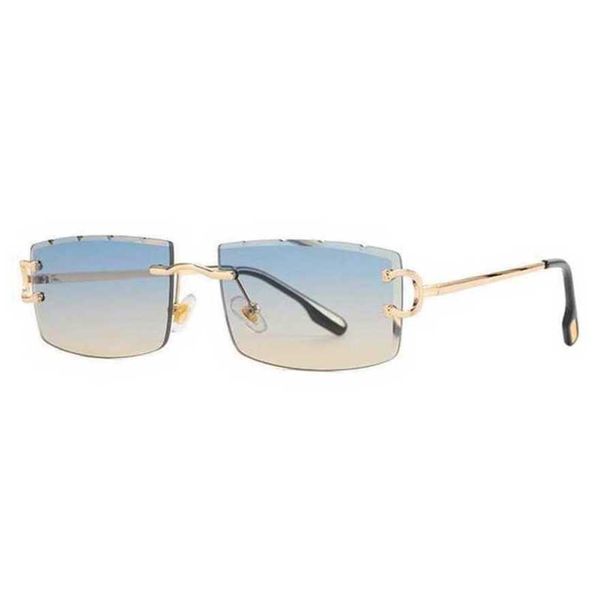 

designer men's and women's beach couple sunglasses 20% off polygon frameless cutting edge fashion net red same personalized curved, White;black