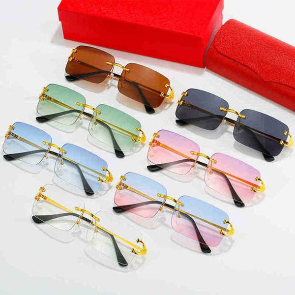 

20% off luxury designer new men's and women's sunglasses 20% off fashion frameless cut edge sun personalized small frame ins stree, White;black