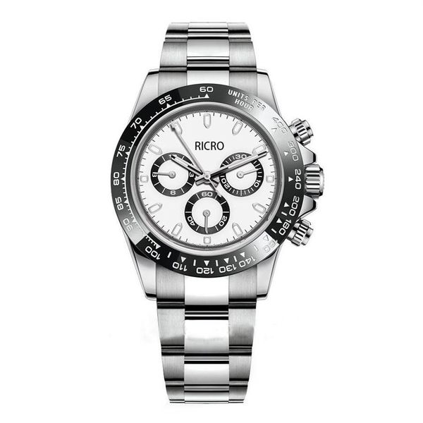 

men's mechanical watch ceramic ring mouth multi-functional automatic movement no timing function 40mm size made of 316 fine s312v, Slivery;brown