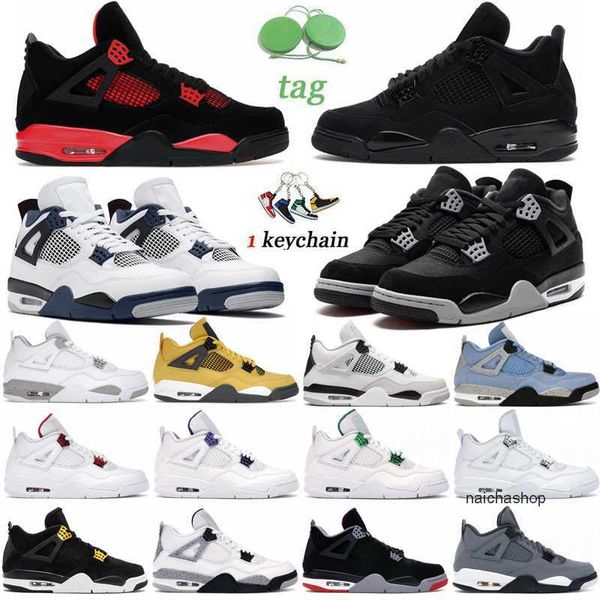

4s basketball shoes mens university blue black cat sail oreo black canvas midnight navy men sport sneakers trainers size 5.5-1 jorden jordon