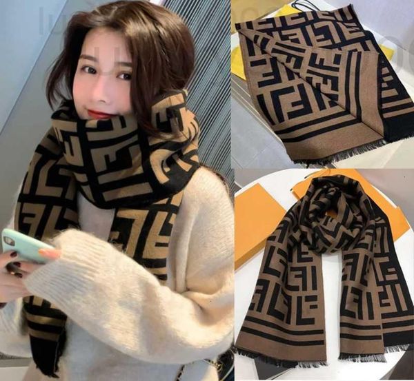 

scarves designer 2022 network red new classic versatile ins fashion double f l h scarf letter shawl cashmere women039s winter g2818851, Blue;gray