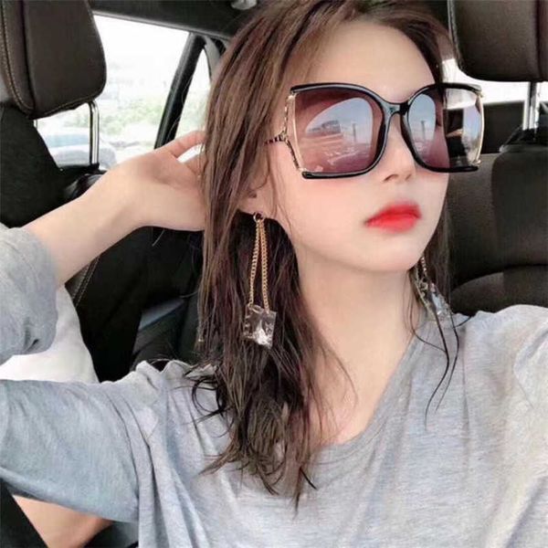 

luxury designer sunglasses 20% off fashion herringbone segmented large square qi wei ni's same, White;black